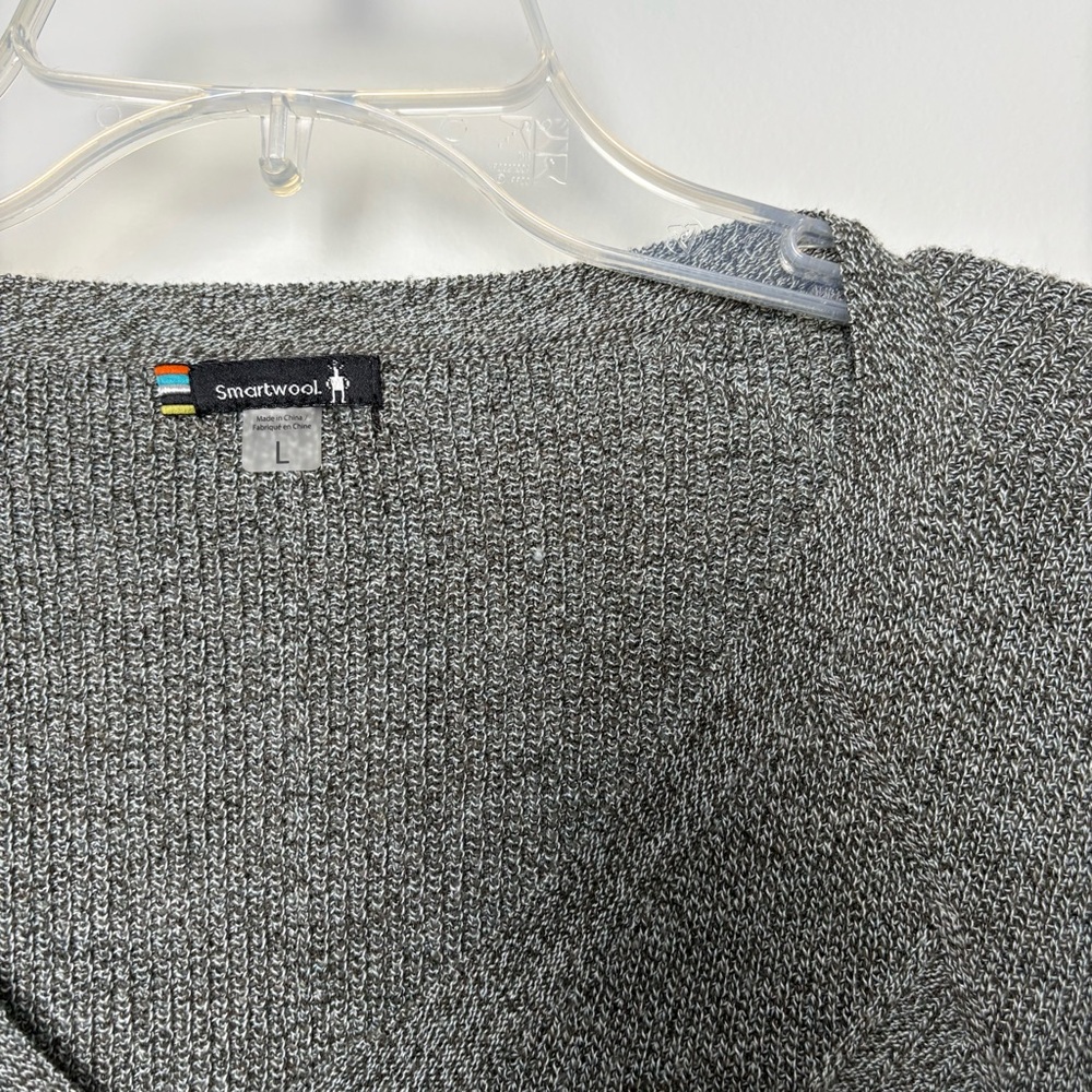 Smartwool Shadow Pine Cable Wool V-Neck Sweater - Picture 2 of 6